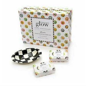 Mackenzie Childs Glow Flower Market Bar Soap & Dish Set